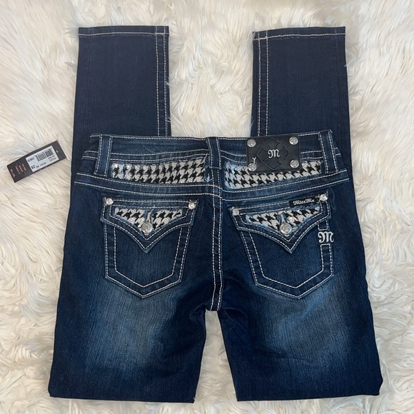 Miss Me Denim - NWT Miss Me Sequins Mid-Rise Skinny Dark Blue Jeans